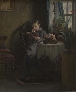 Michael Ancher Anna Ancher reading oil